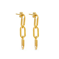 Women's Stainless Steel 18K Gold-Plated Earrings – Link Drop – Meiva earrings