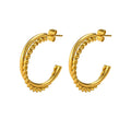 Women's Stainless Steel 18K Gold-Plated Earrings – Madison Hoop, Dainty – Meiva earrings