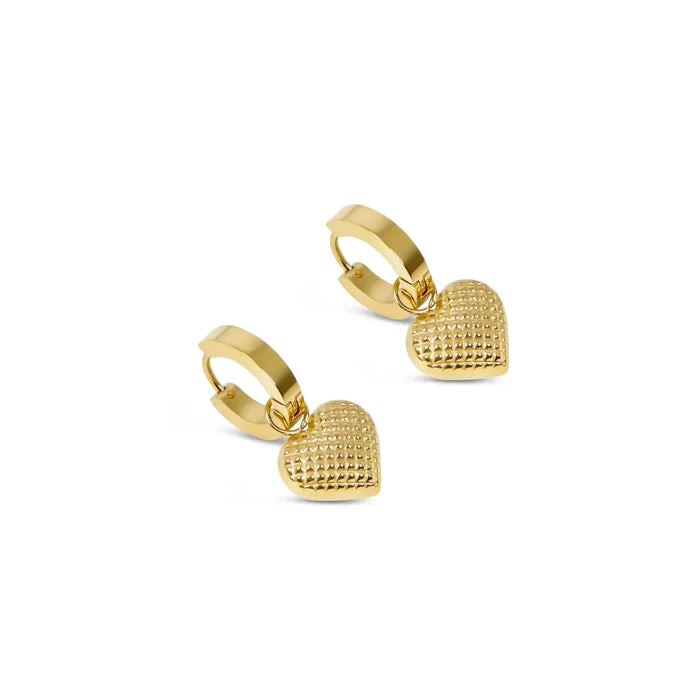 Women's Stainless Steel 18K Gold-Plated Earrings – Mini Hoop Love Small Hoop, Dainty – Meiva earrings