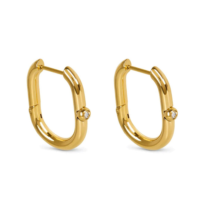 Women's Stainless Steel 18K Gold-Plated Earrings – Shine Hoop – Meiva earrings