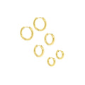 Women's Stainless Steel 18K Gold-Plated Earrings – Trio Hoop – Meiva earrings