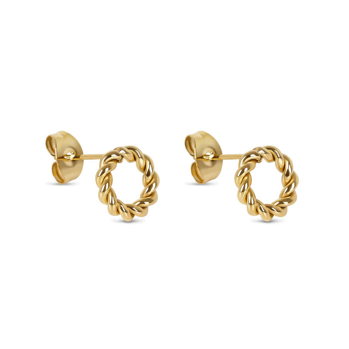 Women's Stainless Steel 18K Gold-Plated Earrings – Twist Earring – Meiva earrings