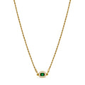 Women's Stainless Steel 18K Gold-Plated Necklace – Aura Emerald, Statement – Meiva necklace