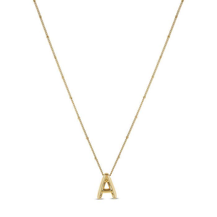 Women's Stainless Steel 18K Gold-Plated Necklace – Bold Initial Letter, Layered – Meiva necklace