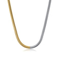 Women's Stainless Steel 18K Gold-Plated Necklace – Contrast Mesh, Layered – Meiva necklace