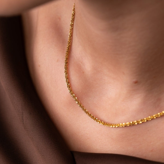 Women's Stainless Steel 18K Gold-Plated Necklace – Dely, Dainty – Meiva necklace view 4