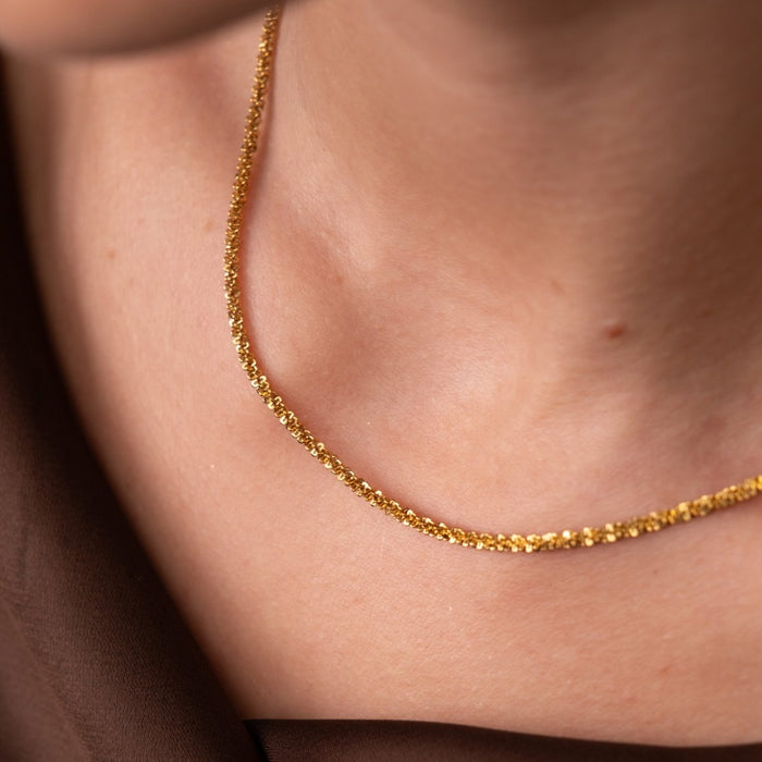 Women's Stainless Steel 18K Gold-Plated Necklace – Dely, Dainty – Meiva necklace view 5