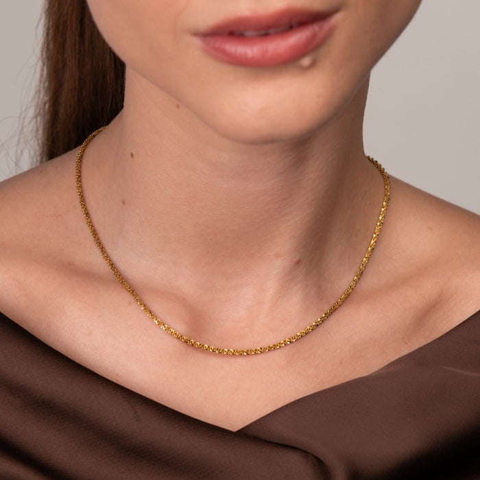 Women's Stainless Steel 18K Gold-Plated Necklace – Dely, Dainty – Meiva necklace view 6