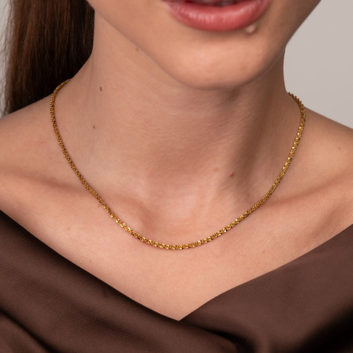 Women's Stainless Steel 18K Gold-Plated Necklace – Dely, Dainty – Meiva necklace view 7