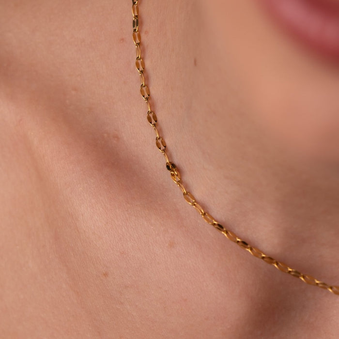 Women's Stainless Steel 18K Gold-Plated Necklace – Destiny Chain, Dainty – Meiva necklace view 5