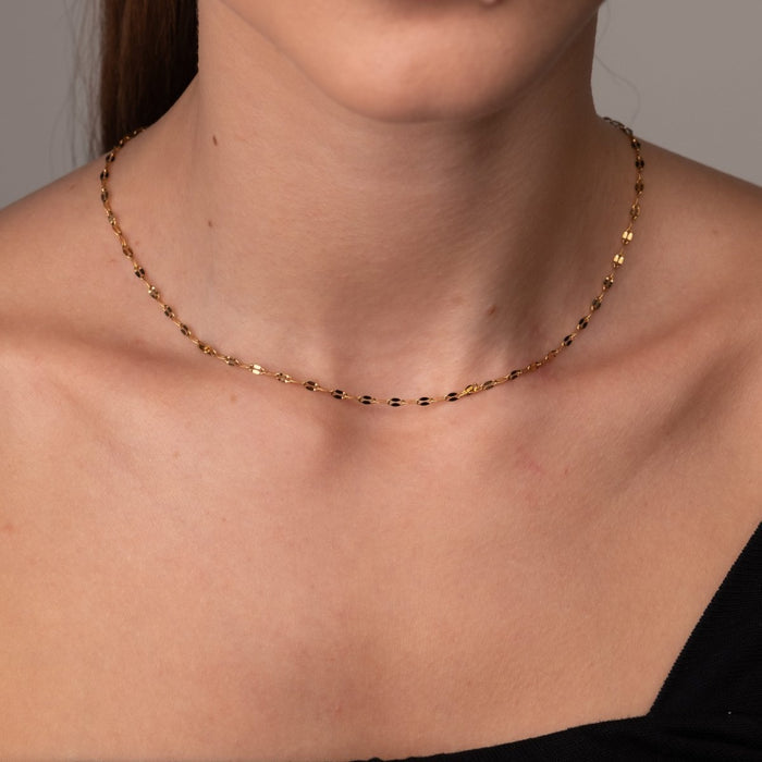 Women's Stainless Steel 18K Gold-Plated Necklace – Destiny Chain, Dainty – Meiva necklace view 6