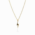 Women's Stainless Steel 18K Gold-Plated Necklace – Energy Lightning Bolt Pendant, Statement – Meiva necklace