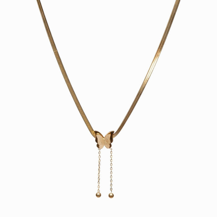 Women's Stainless Steel 18K Gold-Plated Necklace – Free Butterfly Mesh, Dainty – Meiva necklace
