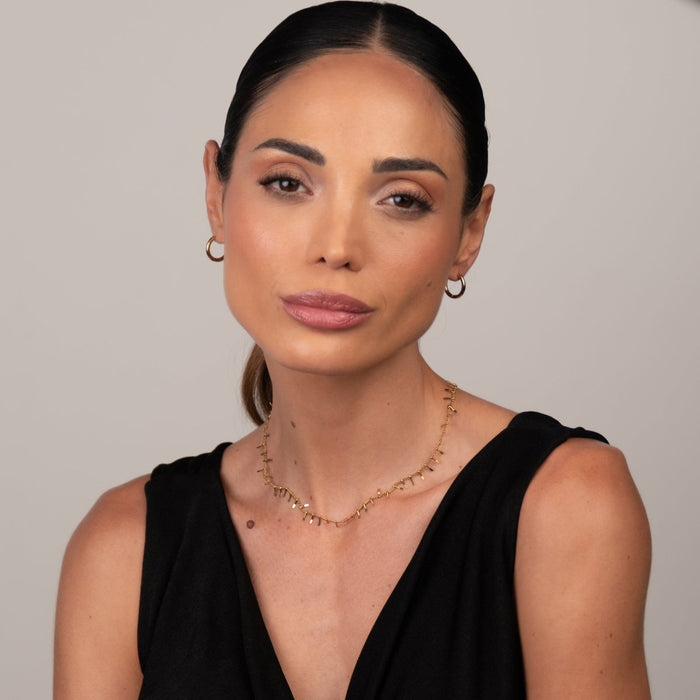 Women's Stainless Steel 18K Gold-Plated Necklace – Jurere Choker, Dainty – Meiva necklace view 4