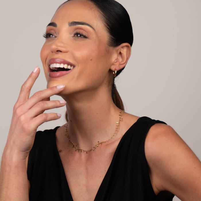 Women's Stainless Steel 18K Gold-Plated Necklace – Jurere Choker, Dainty – Meiva necklace view 5