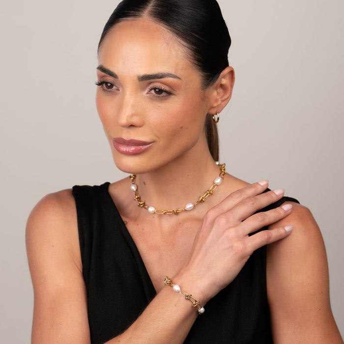 Women's Stainless Steel 18K Gold-Plated Necklace – Knot – Meiva necklace view 3