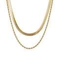 Women's Stainless Steel 18K Gold-Plated Necklace – Melina Mix, Dainty – Meiva necklace