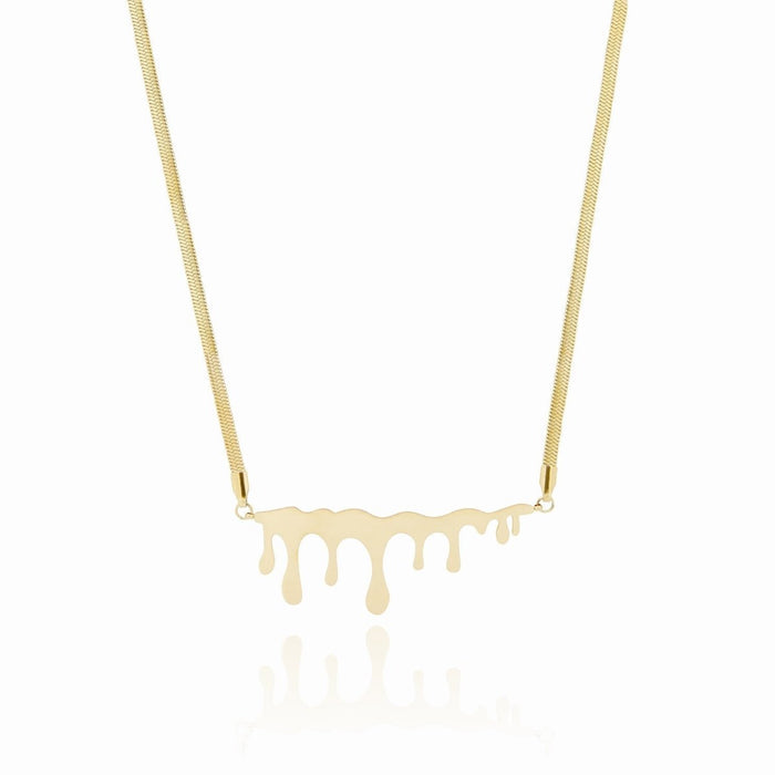 Women's Stainless Steel 18K Gold-Plated Necklace – Minimalist Honeycomb, Dainty – Meiva necklace