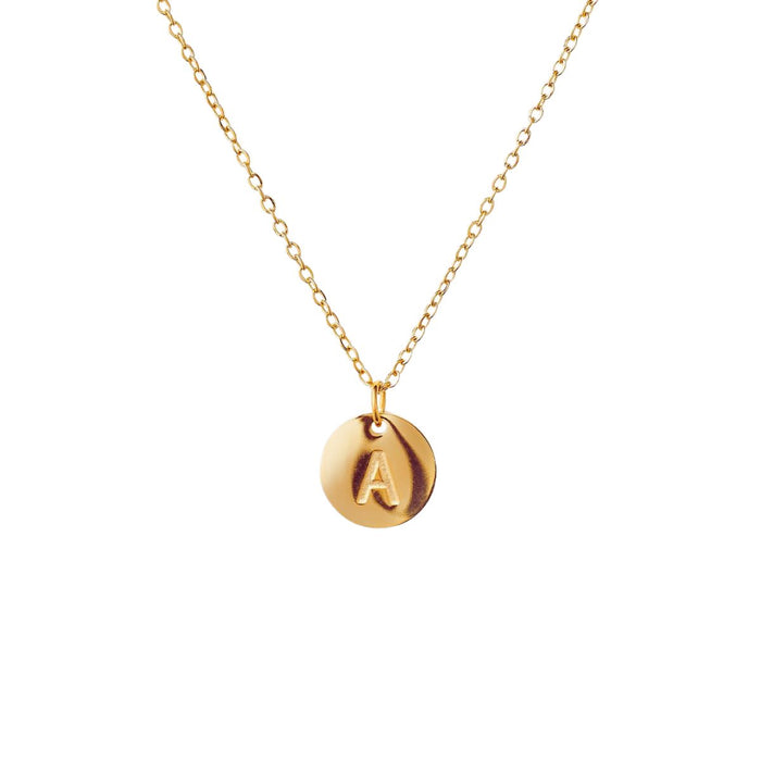 Women's Stainless Steel 18K Gold-Plated Necklace – Minimalist Initial Letter, Dainty – Meiva necklace