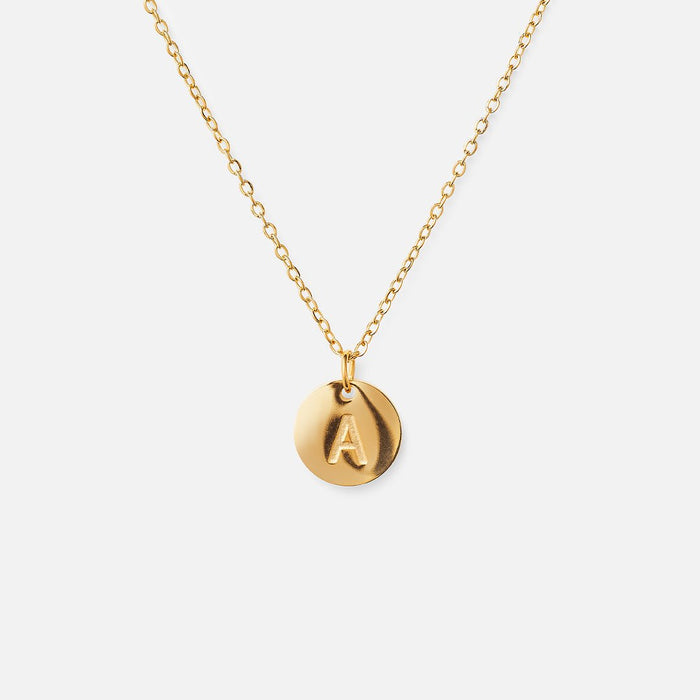 Women's Stainless Steel 18K Gold-Plated Necklace – Minimalist Initial Letter, Dainty – Meiva necklace view 4