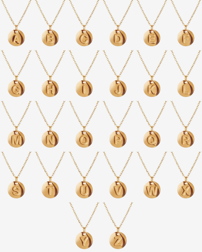 Women's Stainless Steel 18K Gold-Plated Necklace – Minimalist Initial Letter, Dainty – Meiva necklace view 5