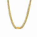 Women's Stainless Steel 18K Gold-Plated Necklace – Minimalist Rectangular Pendant Chain, Dainty – Meiva necklace