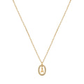 Women's Stainless Steel 18K Gold-Plated Necklace – Prism Initial Letter, Dainty – Meiva necklace