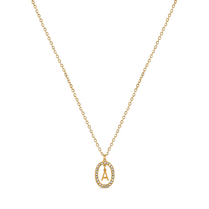 Women's Stainless Steel 18K Gold-Plated Necklace – Prism Initial Letter, Dainty – Meiva necklace