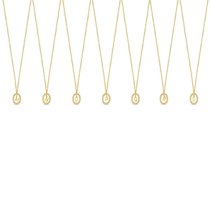 Women's Stainless Steel 18K Gold-Plated Necklace – Prism Initial Letter, Dainty – Meiva necklace view 8