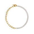 Women's Stainless Steel 18K Gold-Plated Necklace – Riviera Baguette Choker, Dainty – Meiva necklace