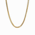 Women's Stainless Steel 18K Gold-Plated Necklace – Selenza Cuban Chain, Layered – Meiva necklace