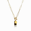 Women's Stainless Steel 18K Gold-Plated Necklace – Smooth Geometric Pendant Chain, Layered – Meiva necklace