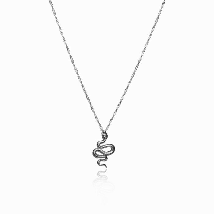 Women's Stainless Steel 18K Gold-Plated Necklace – Snake Pendant Silver, Layered – Meiva necklace