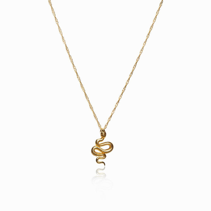 Women's Stainless Steel 18K Gold-Plated Necklace – Snake Pendant, Statement – Meiva necklace