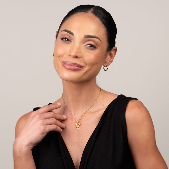 Women's Stainless Steel 18K Gold-Plated Necklace – Snake Pendant, Statement – Meiva necklace view 6