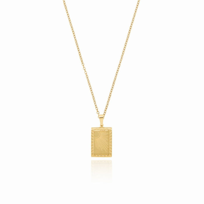 Women's Stainless Steel 18K Gold-Plated Necklace – Sunrise with Sunrise Pendant – Meiva necklace