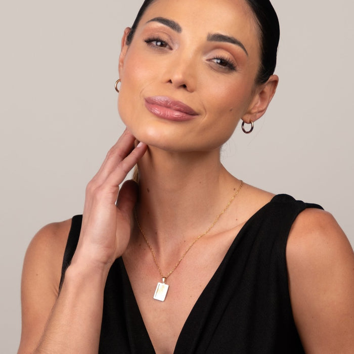 Women's Stainless Steel 18K Gold-Plated Necklace – Sunrise with Sunrise Pendant – Meiva necklace view 3