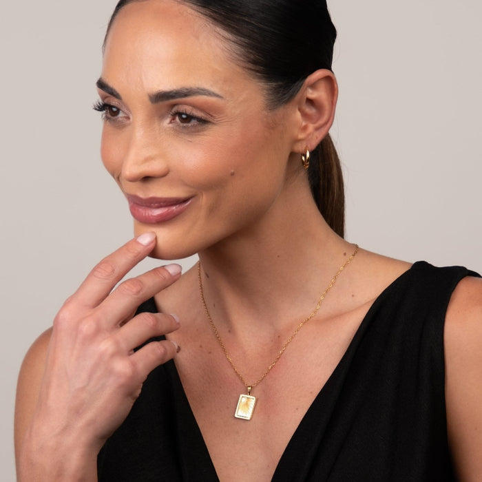 Women's Stainless Steel 18K Gold-Plated Necklace – Sunrise with Sunrise Pendant – Meiva necklace view 4