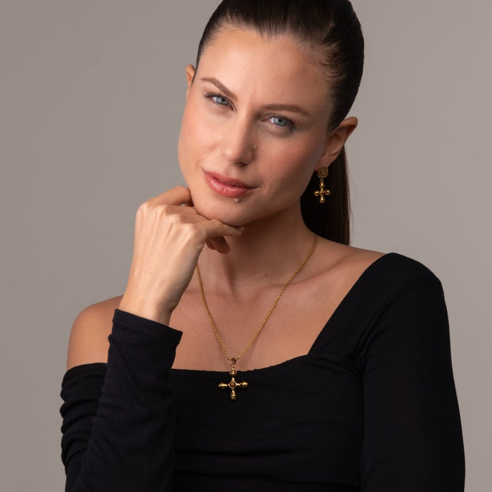 Women's Stainless Steel 18K Gold-Plated Necklace – Tiger Eye – Meiva necklace view 5
