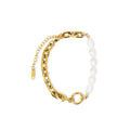 Women's Stainless Steel 18K Gold-Plated Pearl Bracelet – Mood, Dainty – Meiva bracelet