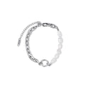 Women's Stainless Steel 18K Gold-Plated Pearl Bracelet – Mood Silver, Dainty – Meiva bracelet