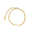 Women's Stainless Steel 18K Gold-Plated Pearl Bracelet – Persia – Meiva bracelet