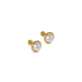 Women's Stainless Steel 18K Gold-Plated Pearl Earrings – Solitaire – Meiva earrings