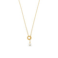 Women's Stainless Steel 18K Gold-Plated Pearl Necklace – Sicily – Meiva necklace