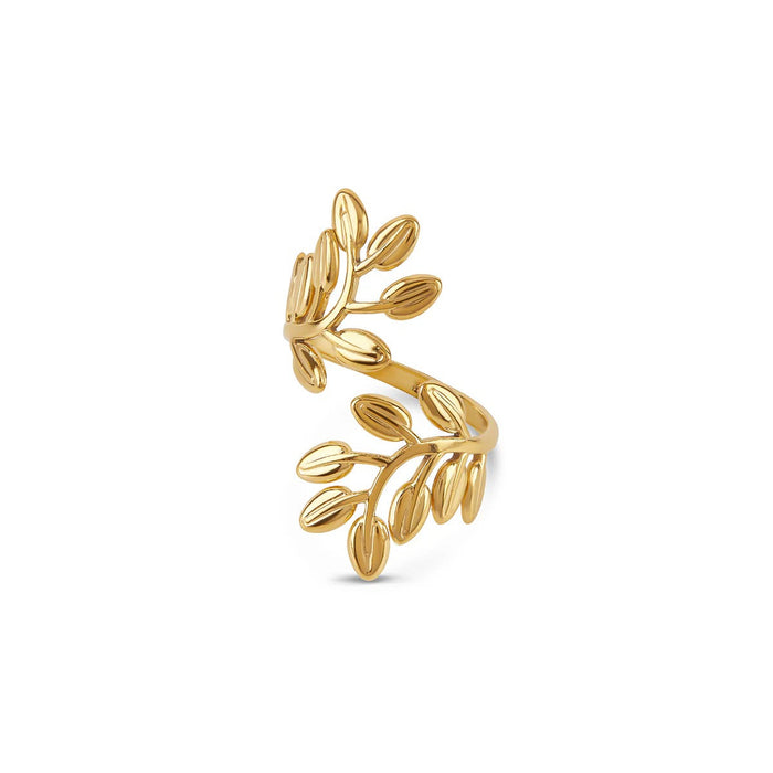 Women's Stainless Steel 18K Gold-Plated Ring – Branch Adjustable, Dainty – Meiva ring