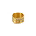 Women's Stainless Steel 18K Gold-Plated Ring – Caviar Stack, Layered – Meiva ring