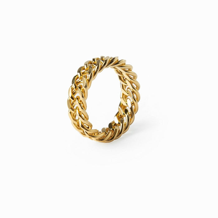 Women's Stainless Steel 18K Gold-Plated Ring – Chain, Statement – Meiva ring