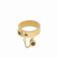 Women's Stainless Steel 18K Gold-Plated Ring – Charm – Meiva ring