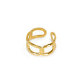 Women's Stainless Steel 18K Gold-Plated Ring – Link Adjustable – Meiva ring