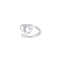 Women's Stainless Steel 18K Gold-Plated Ring – Lotus Flower Silver, Dainty – Meiva ring